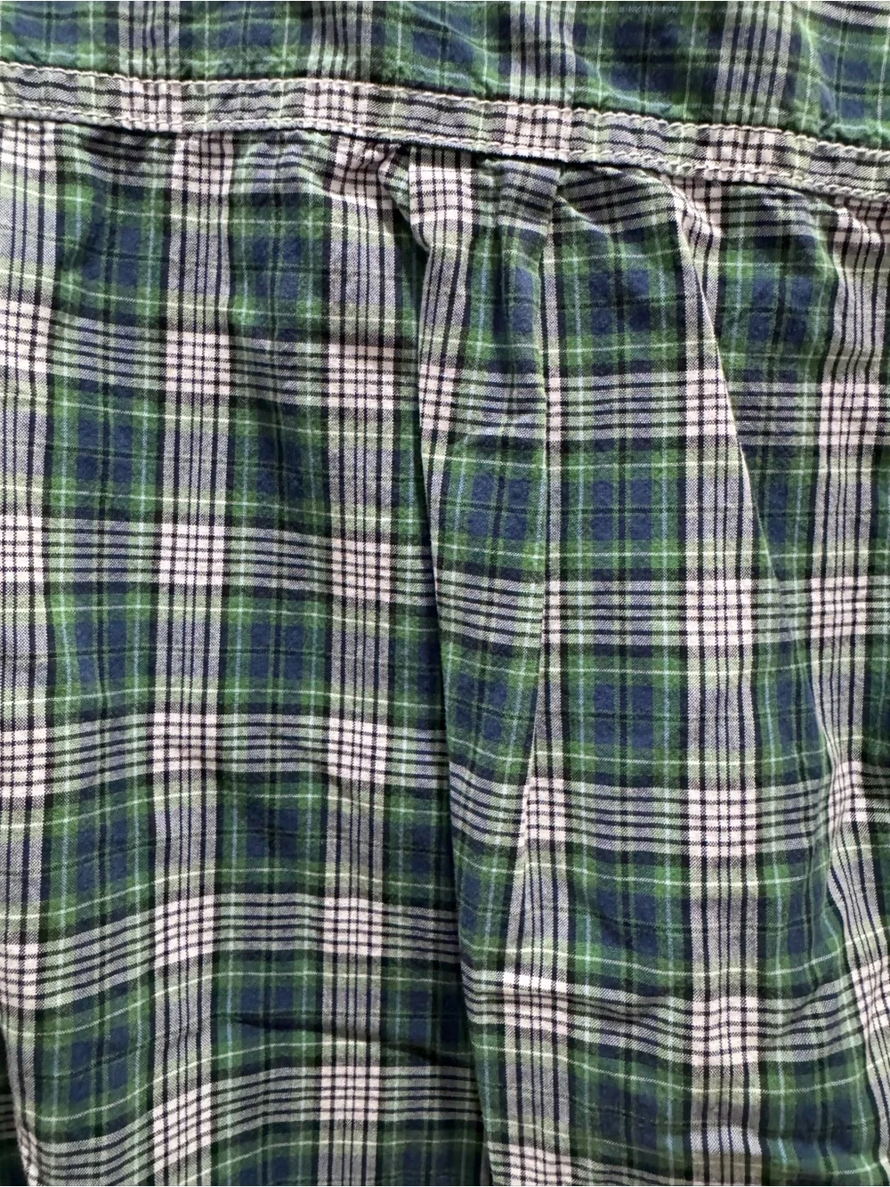 GAP Green lined Plaid Button-Down